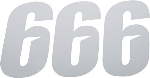 D'Cor Visuals 6" White Slash Number 6 Decal 3 Pack (45-30-6)