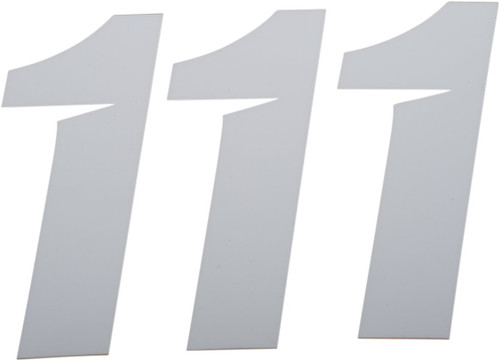 D'Cor Visuals 6" White Slash Number 1 Decal 3 Pack (45-30-1)