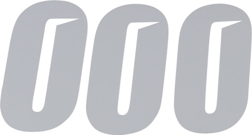 D'Cor Visuals 6" White Slash Number 0 Decal 3 Pack (45-30-0)