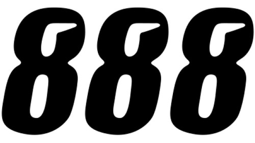 D'Cor Visuals #8 Black Slash 4 inch Number Plate Decal Stickers 3-Pack (45-27-8)