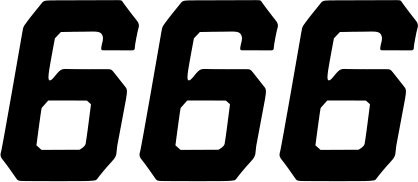 D'Cor Visuals 6" Black Race Number 6 Decal 3 Pack (45-35-6)