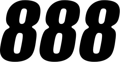 D'Cor Visuals 4" Black SX Number 8 Decal 3 Pack (45-24-8)