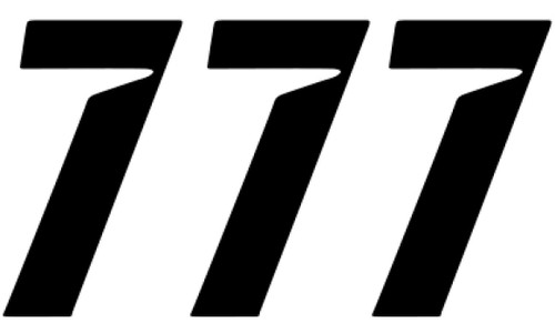 D'Cor Visuals #7 Black Slash 4 inch Number Plate Decal Stickers 3-Pack (45-27-7)