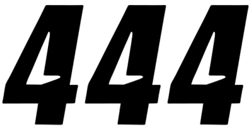 D'Cor Visuals #4 Black Slash 4 inch Number Plate Decal Stickers 3-Pack (45-27-4)