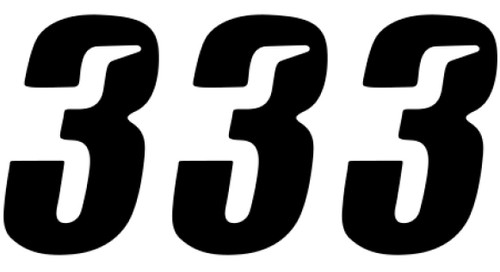 D'Cor Visuals #3 Black Slash 4 inch Number Plate Decal Stickers 3-Pack (45-27-3)