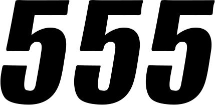 D'Cor Visuals 6" Black SX Number 5 Decal 3 Pack (45-26-5)