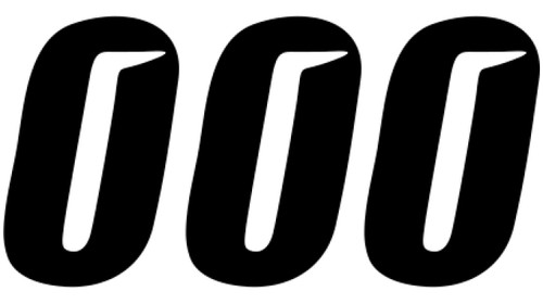 D'Cor Visuals #0 Black Slash 4 inch Number Plate Decal Stickers 3-Pack (45-27-0)