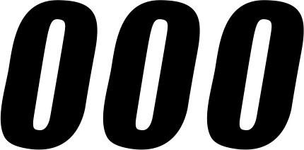 D'Cor Visuals 6" Black SX Number 0 Decal 3 Pack (45-26-0)