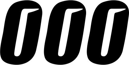 D'Cor Visuals 6" Black Slash Number 0 Decal 3 Pack (45-29-0)
