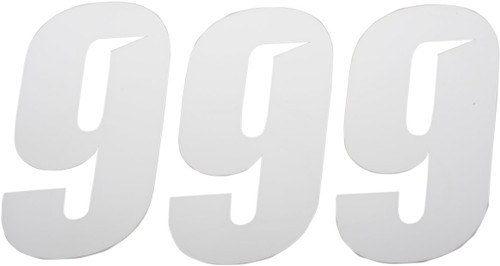 D'Cor Visuals 6" White Slash Number 9 Decal 3 Pack (45-30-9)