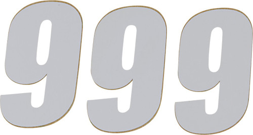 D'Cor Visuals #9 White SX Number Plate Decals 3-Pack (45-14-9)