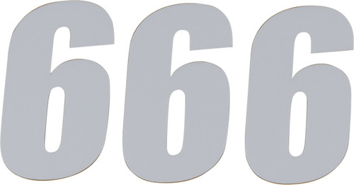 D'Cor Visuals #6 White SX Number Plate Decals 3-Pack (45-14-6)