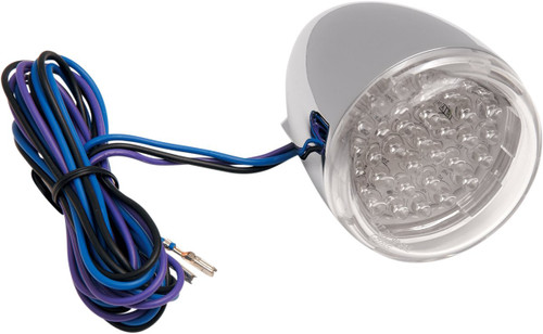 Chris Products Chrome Red LED Custom Turn Signal w/ Clear Lens (8501C-LED-R)
