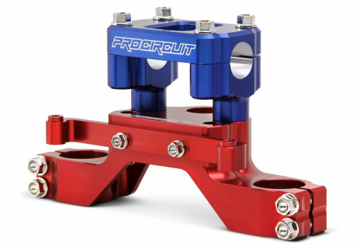 Pro Circuit Billet Aluminum Blue/Red Top Triple Clamp & Bar Mount (39120111)
