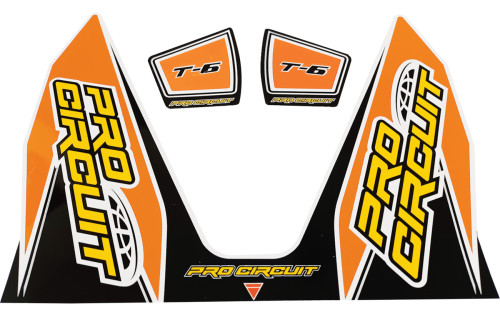 Pro Circuit Orange/Yellow/Black T-6 Exhaust Decal Kit (DC22T6-ORANGE)
