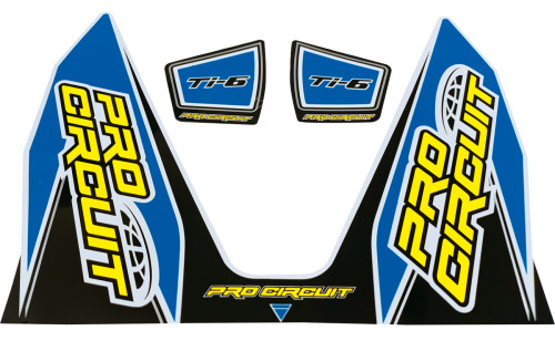 Pro Circuit Decal Sticker Kit | Ti-6 Muffler | Light Blue/Black (DC22TI6-LB)