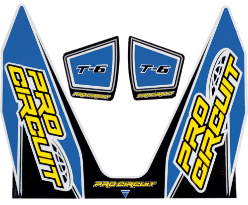 Pro Circuit Light Blue/Yellow/Black T-6 Exhaust Decal Kit (DC22T6-LB)