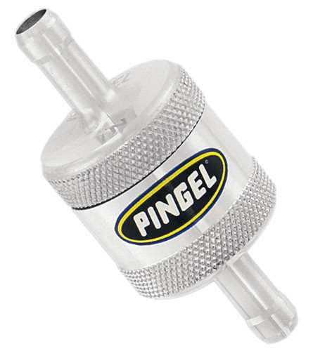 Pingel Chrome 5/16" Super Short In-Line Fuel Filter (SS1P)