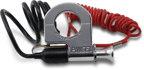 Pingel Chrome 1-1/8" Handlebar Mount Kill Switch Tether (645)