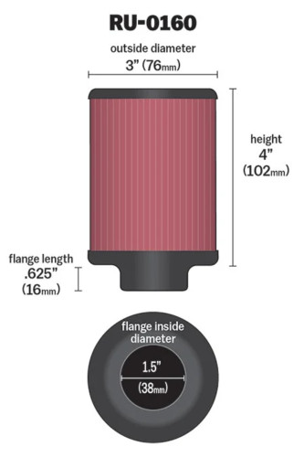 K&N High-Flow Performance Air Filter (RU-0160)