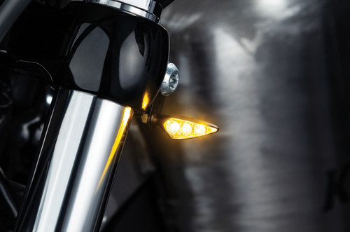 Kuryakyn Kellermann Rhombus S Black FL/RR Turn Signal w/Amber LEDs (2850)