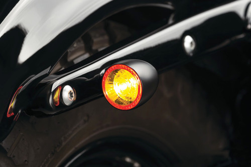 Kuryakyn Kellermann Bullet 1000 Black Turn Signal w/Red/Amber LEDs (2555)