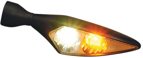 Kuryakyn Micro Rhombus Black FL Turn Signal w/White/Amber LEDs (2540)
