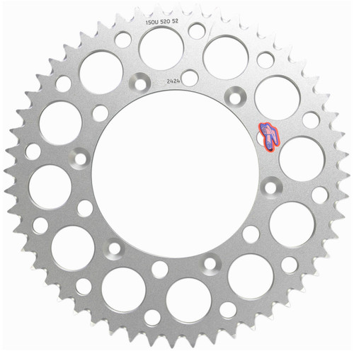 Renthal Ultralight Aluminum Rear Sprocket Silver 52 Tooth (150U-520-52GBSI)
