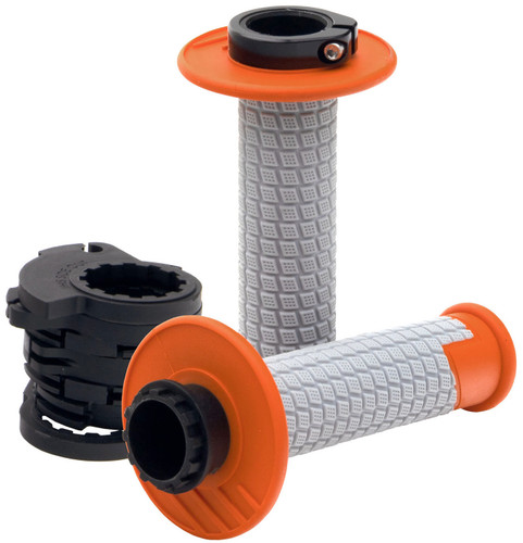 ProTaper Clamp-On Pillow Top MX Grips | Twist Throttle | Orange/Gray (021677)