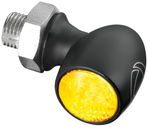 Kuryakyn Kellermann Atto Black Turn Signal w/Amber LEDs and Smoke Lens (2570)