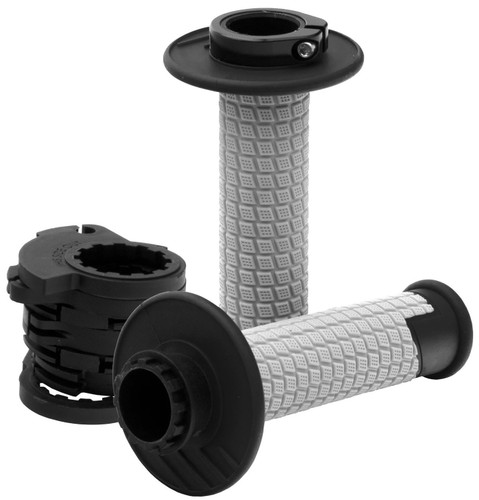 ProTaper Clamp-On Pillow Top MX Grips | Twist Throttle | Black/Gray (021682)