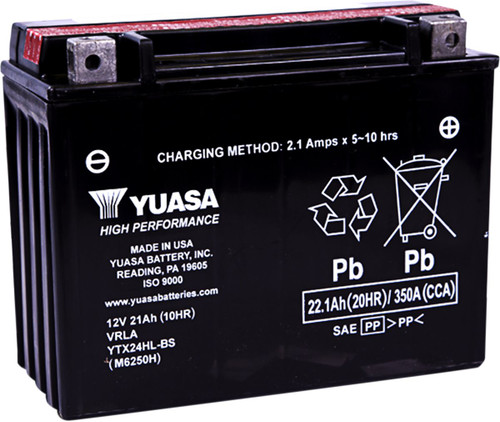 Yuasa YTX24HL-BS AGM High Performance Maintenance Free Battery (YUAM6250H)