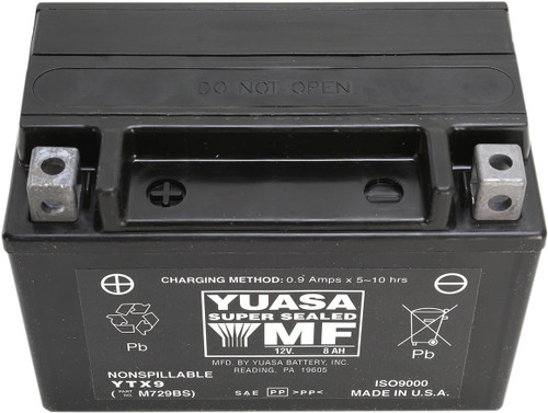 Yuasa YTX9 AGM Maintenance Free Battery (YUAM729BSTWN)