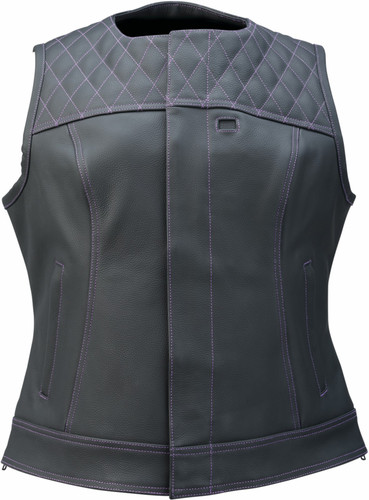 Z1R Werk Womens Leather Motorcycle Vest