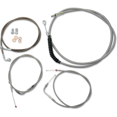 LA Choppers Stainless Standard Cable Kit for 15"-17" Handlebars (LA-8230KT-16)