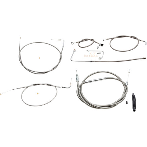 LA Choppers Stainless Standard Cable Kit for 12"-14" Handlebars (LA-8151KT-13)
