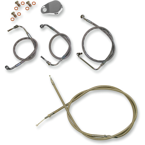 LA Choppers Stainless Standard Cable Kit for 12"-14" Handlebars (LA-8010KT-13)