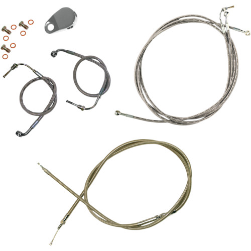 LA Choppers Stainless Standard Cable Kit for 12"-14" Handlebars (LA-8051KT-13)