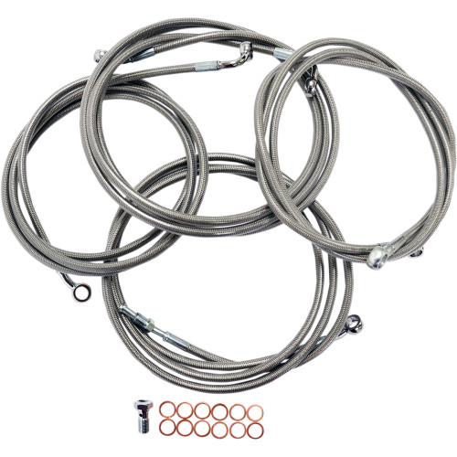 LA Choppers Stainless Standard Cable Kit for 12"-14" Handlebars (LA-8052KT-13)