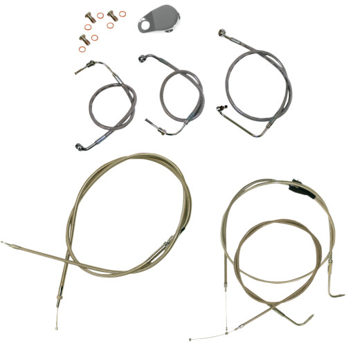 LA Choppers Stainless Standard Cable Kit for 15"-17" Handlebars (LA-8006KT-16)