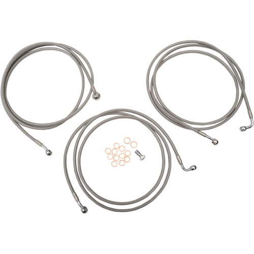 LA Choppers Stainless Brake Lines for 18"-20" Handlebars (LA-8052B19)
