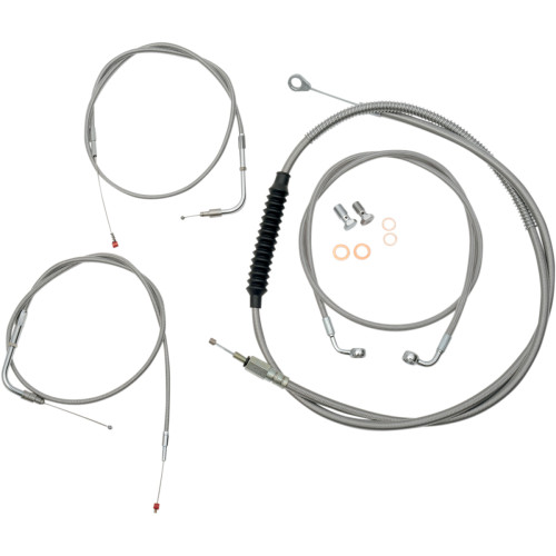 LA Choppers Stainless Standard Cable Kit for 15"-17" Handlebars (LA-8100KT-16)
