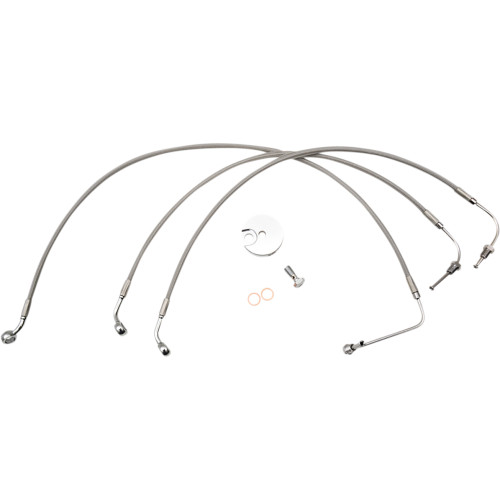 LA Choppers Stainless Brake Lines for 15"-17" Handlebars (LA-8154B16)