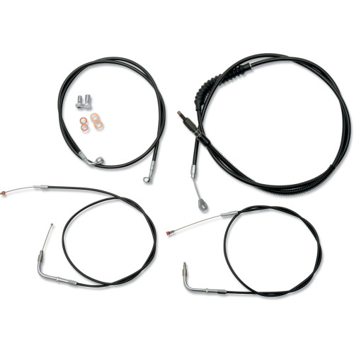 LA Choppers Black Vinyl Standard Cable Kit for 12"-14" Bars (LA-8140KT-13B)