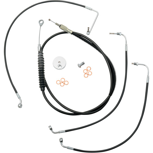LA Choppers Black Vinyl Standard Cable Kit for 12"-14" Bars (LA-8010KT-13B)