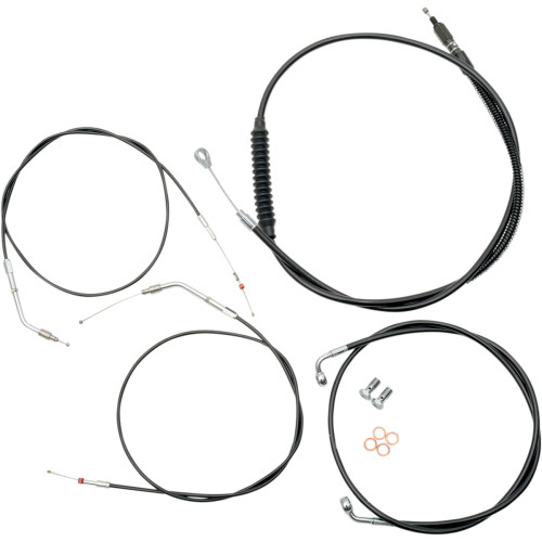 LA Choppers Black Vinyl Standard Cable Kit for 18"-20" Bars (LA-8300KT-19B)
