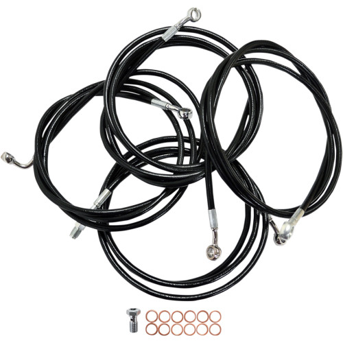 LA Choppers Black Vinyl Standard Cable Kit for 18"-20" Bars (LA-8052KT-19B)