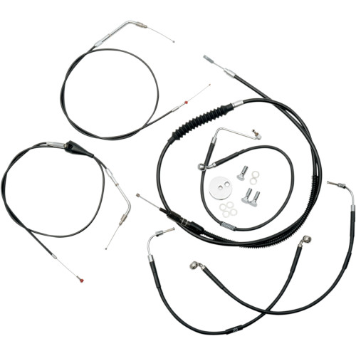 LA Choppers Black Vinyl Standard Cable Kit for 15"-17" Bars (LA-8005KT-16B)