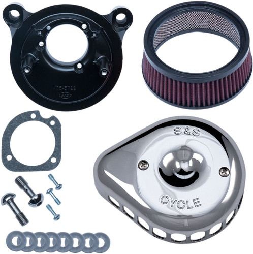 S&S Twin Cam Chrome Mini Teardrop Stealth Air Cleaner Kit (170-0441)