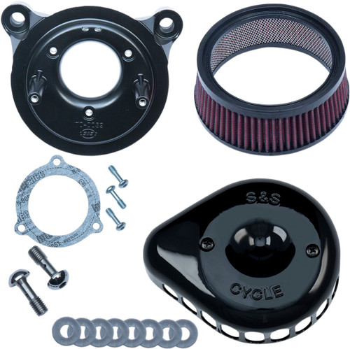 S&S Gloss Black Mini Teardrop Stealth Air Cleaner Kit (170-0438)